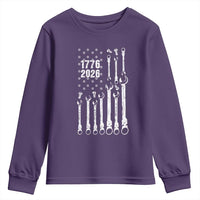 Patriotic Mechanic Gift Youth Sweatshirt American Flag Automotive Lover