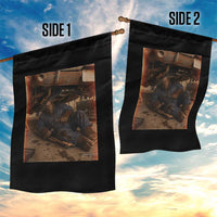 Bigfoot Mechanic Meme Garden Flag Funny Sasquatch Fixing Cars