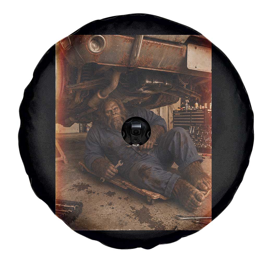 Bigfoot Mechanic Meme Spare Tire Cover Funny Sasquatch Fixing Cars