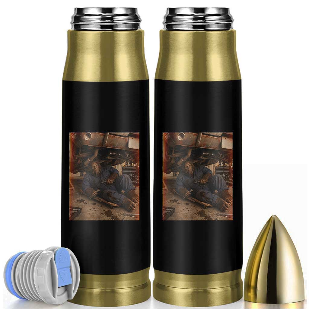 Bigfoot Mechanic Meme Bullet Tumbler Funny Sasquatch Fixing Cars