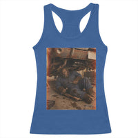 Bigfoot Mechanic Meme Racerback Tank Top Funny Sasquatch Fixing Cars