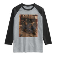 Bigfoot Mechanic Meme Raglan Shirt Funny Sasquatch Fixing Cars