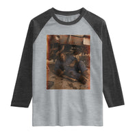 Bigfoot Mechanic Meme Raglan Shirt Funny Sasquatch Fixing Cars