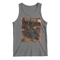 Bigfoot Mechanic Meme Tank Top Funny Sasquatch Fixing Cars