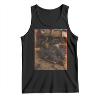 Bigfoot Mechanic Meme Tank Top Funny Sasquatch Fixing Cars