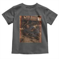 Bigfoot Mechanic Meme Toddler T Shirt Funny Sasquatch Fixing Cars