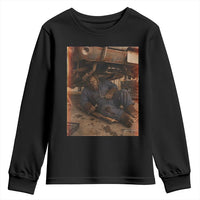 Bigfoot Mechanic Meme Youth Sweatshirt Funny Sasquatch Fixing Cars
