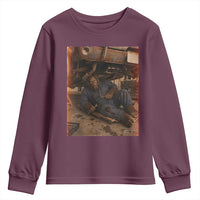 Bigfoot Mechanic Meme Youth Sweatshirt Funny Sasquatch Fixing Cars