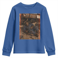 Bigfoot Mechanic Meme Youth Sweatshirt Funny Sasquatch Fixing Cars