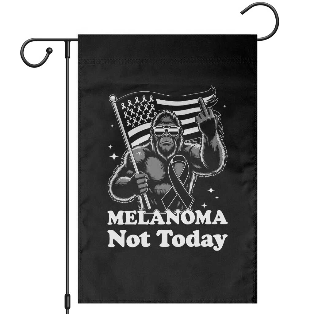 Bigfoot Black Ribbon Garden Flag Not Today Melanoma Awareness Gift