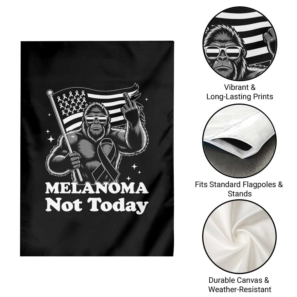 Bigfoot Black Ribbon Garden Flag Not Today Melanoma Awareness Gift