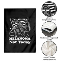 Bigfoot Black Ribbon Garden Flag Not Today Melanoma Awareness Gift