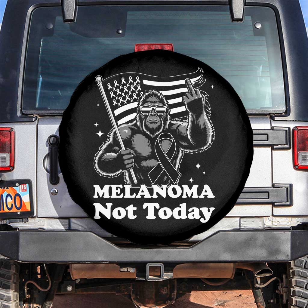 Bigfoot Black Ribbon Spare Tire Cover Not Today Melanoma Awareness Gift