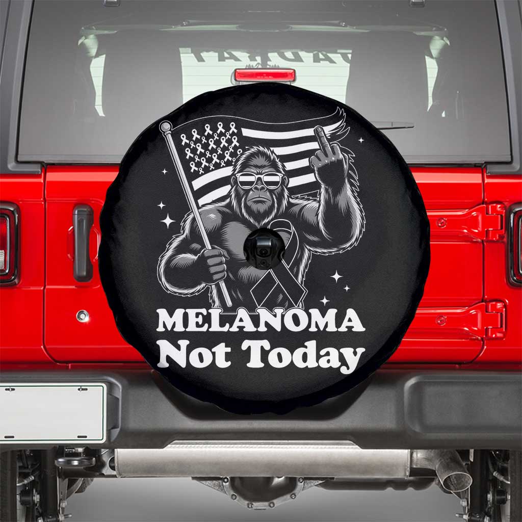 Bigfoot Black Ribbon Spare Tire Cover Not Today Melanoma Awareness Gift