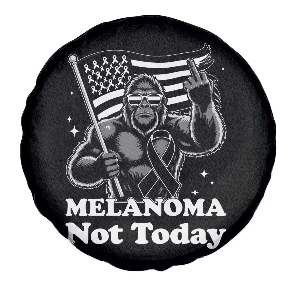 Bigfoot Black Ribbon Spare Tire Cover Not Today Melanoma Awareness Gift