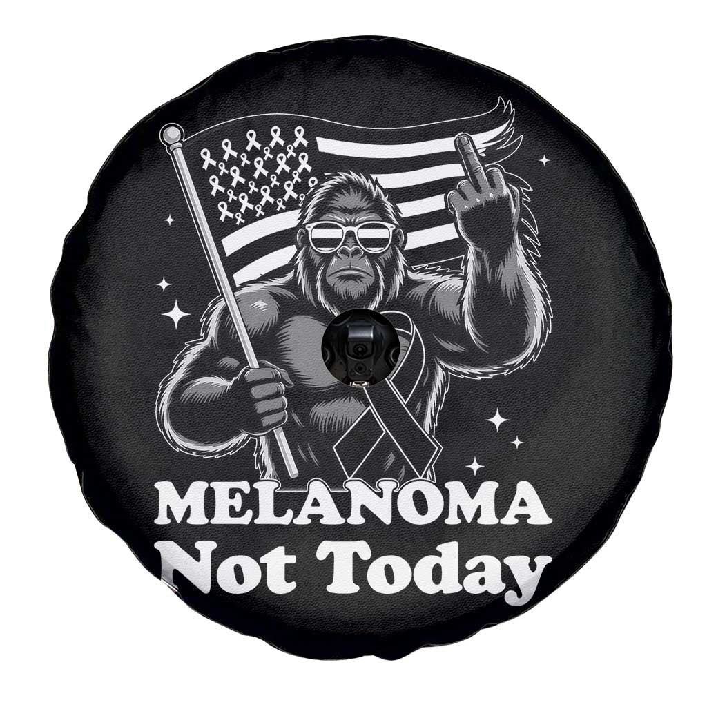 Bigfoot Black Ribbon Spare Tire Cover Not Today Melanoma Awareness Gift