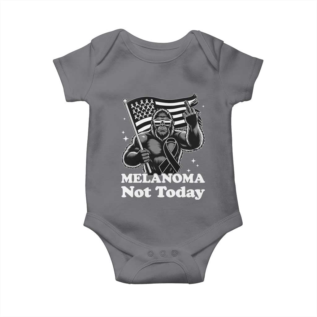 Bigfoot Black Ribbon Baby Onesie Not Today Melanoma Awareness Gift