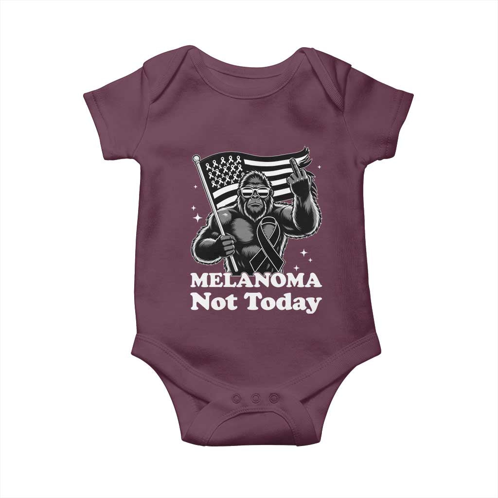Bigfoot Black Ribbon Baby Onesie Not Today Melanoma Awareness Gift