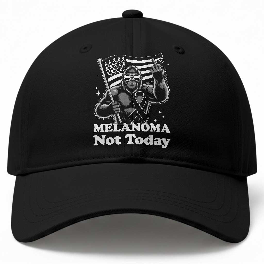 Bigfoot Black Ribbon Baseball Cap Not Today Melanoma Awareness Gift