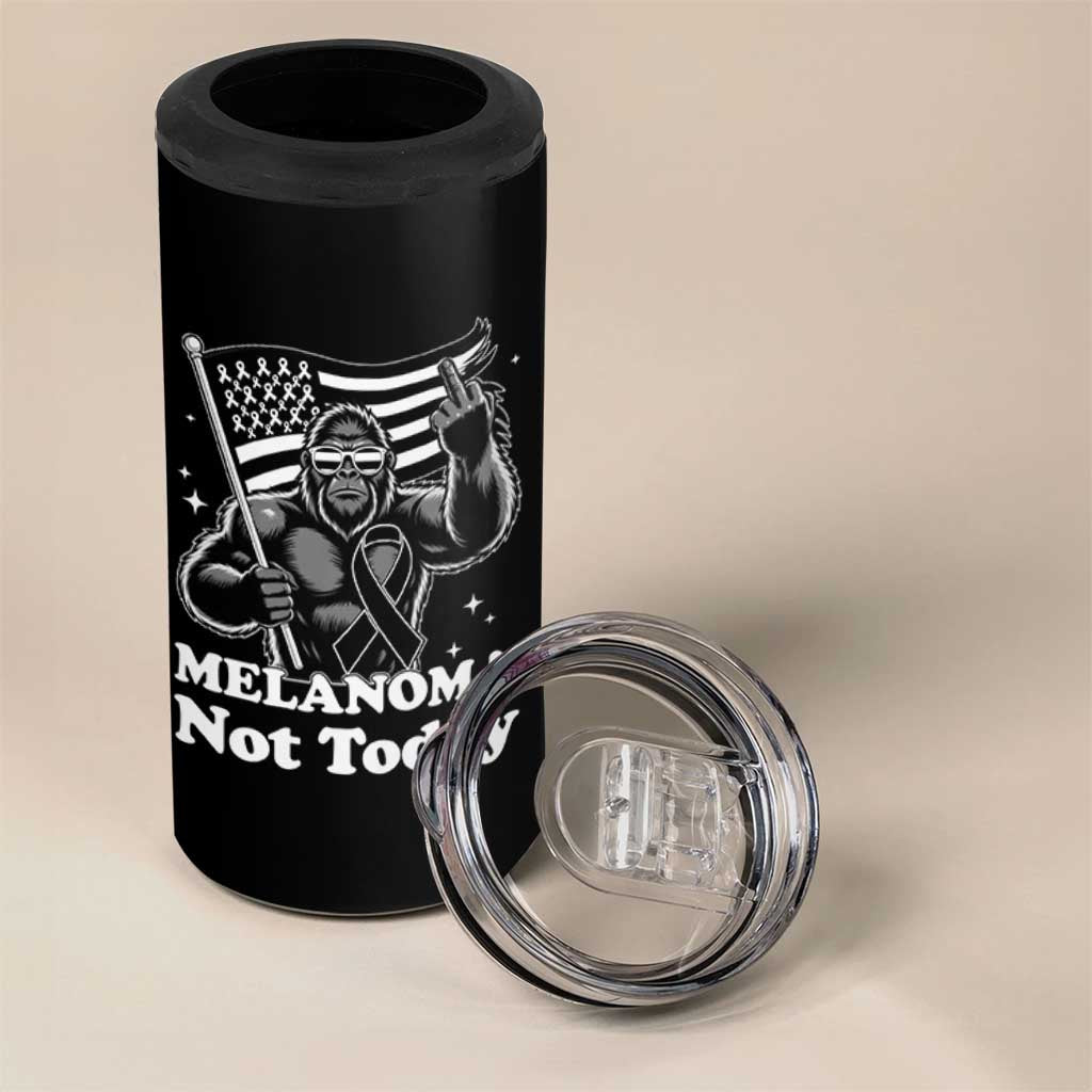 Bigfoot Black Ribbon 4 in 1 Can Cooler Tumbler Not Today Melanoma Awareness Gift