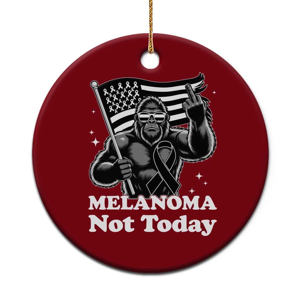Bigfoot Black Ribbon Ceramic Ornament Not Today Melanoma Awareness Gift