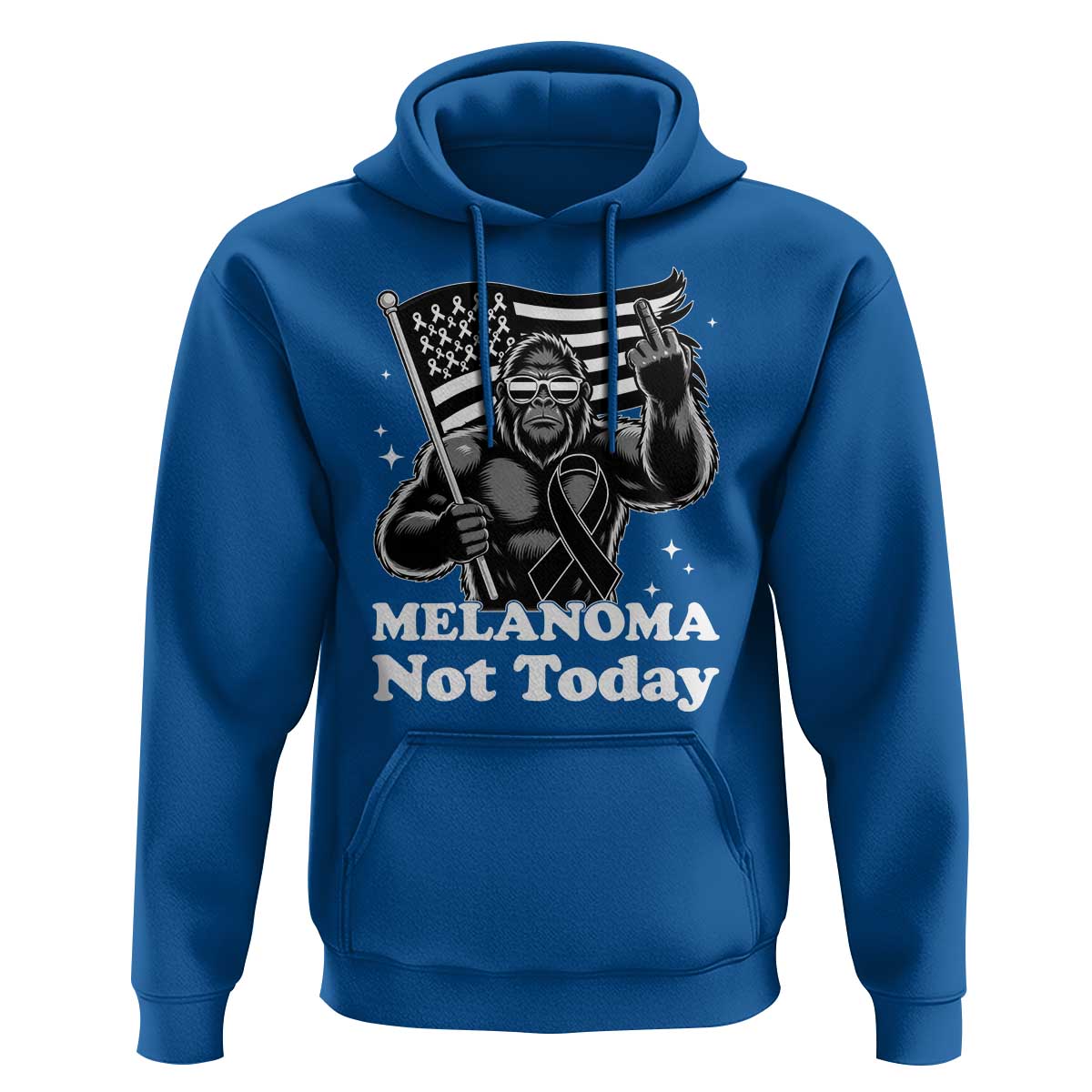 Bigfoot Black Ribbon Hoodie Not Today Melanoma Awareness Gift