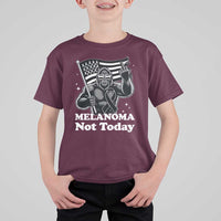 Bigfoot Black Ribbon T Shirt For Kid Not Today Melanoma Awareness Gift