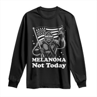 Bigfoot Black Ribbon Long Sleeve Shirt Not Today Melanoma Awareness Gift