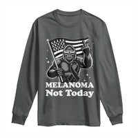Bigfoot Black Ribbon Long Sleeve Shirt Not Today Melanoma Awareness Gift