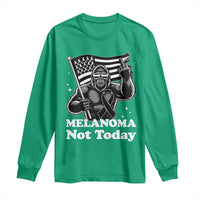Bigfoot Black Ribbon Long Sleeve Shirt Not Today Melanoma Awareness Gift
