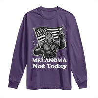 Bigfoot Black Ribbon Long Sleeve Shirt Not Today Melanoma Awareness Gift