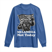 Bigfoot Black Ribbon Long Sleeve Shirt Not Today Melanoma Awareness Gift