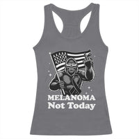 Bigfoot Black Ribbon Racerback Tank Top Not Today Melanoma Awareness Gift