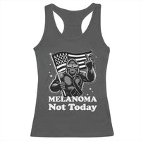 Bigfoot Black Ribbon Racerback Tank Top Not Today Melanoma Awareness Gift