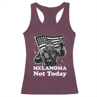 Bigfoot Black Ribbon Racerback Tank Top Not Today Melanoma Awareness Gift