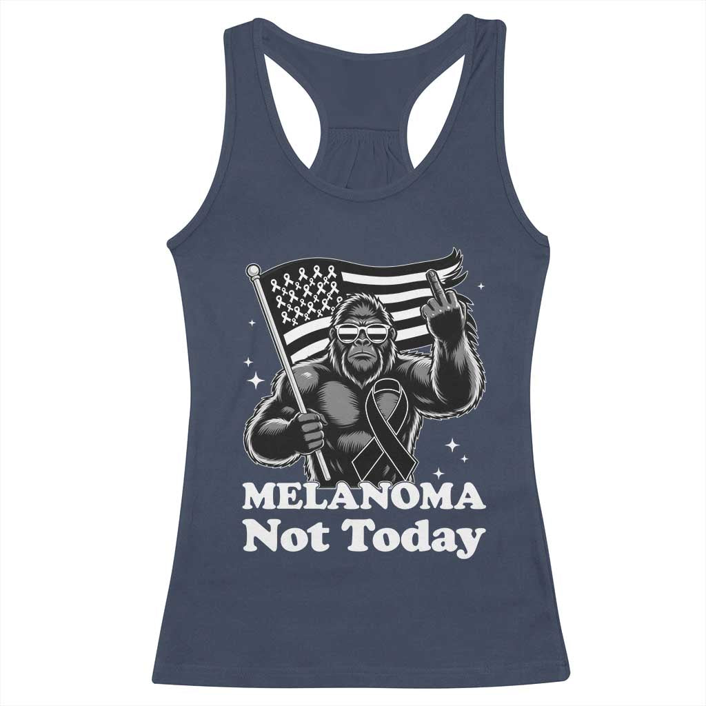 Bigfoot Black Ribbon Racerback Tank Top Not Today Melanoma Awareness Gift