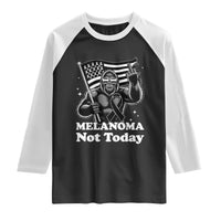 Bigfoot Black Ribbon Raglan Shirt Not Today Melanoma Awareness Gift