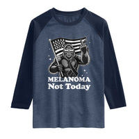 Bigfoot Black Ribbon Raglan Shirt Not Today Melanoma Awareness Gift