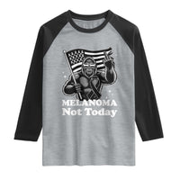 Bigfoot Black Ribbon Raglan Shirt Not Today Melanoma Awareness Gift