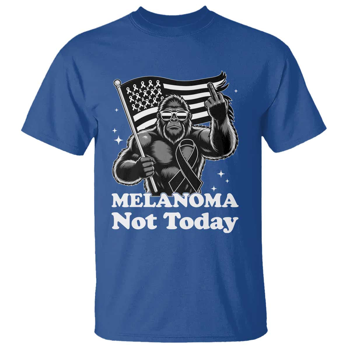 Bigfoot Black Ribbon T Shirt Not Today Melanoma Awareness Gift