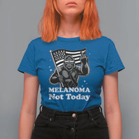 Bigfoot Black Ribbon T Shirt For Women Not Today Melanoma Awareness Gift