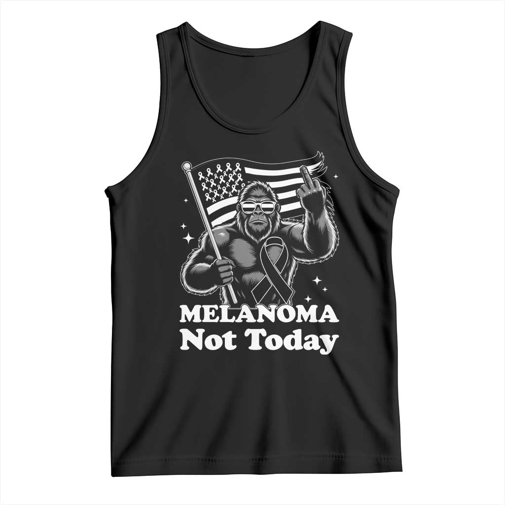 Bigfoot Black Ribbon Tank Top Not Today Melanoma Awareness Gift