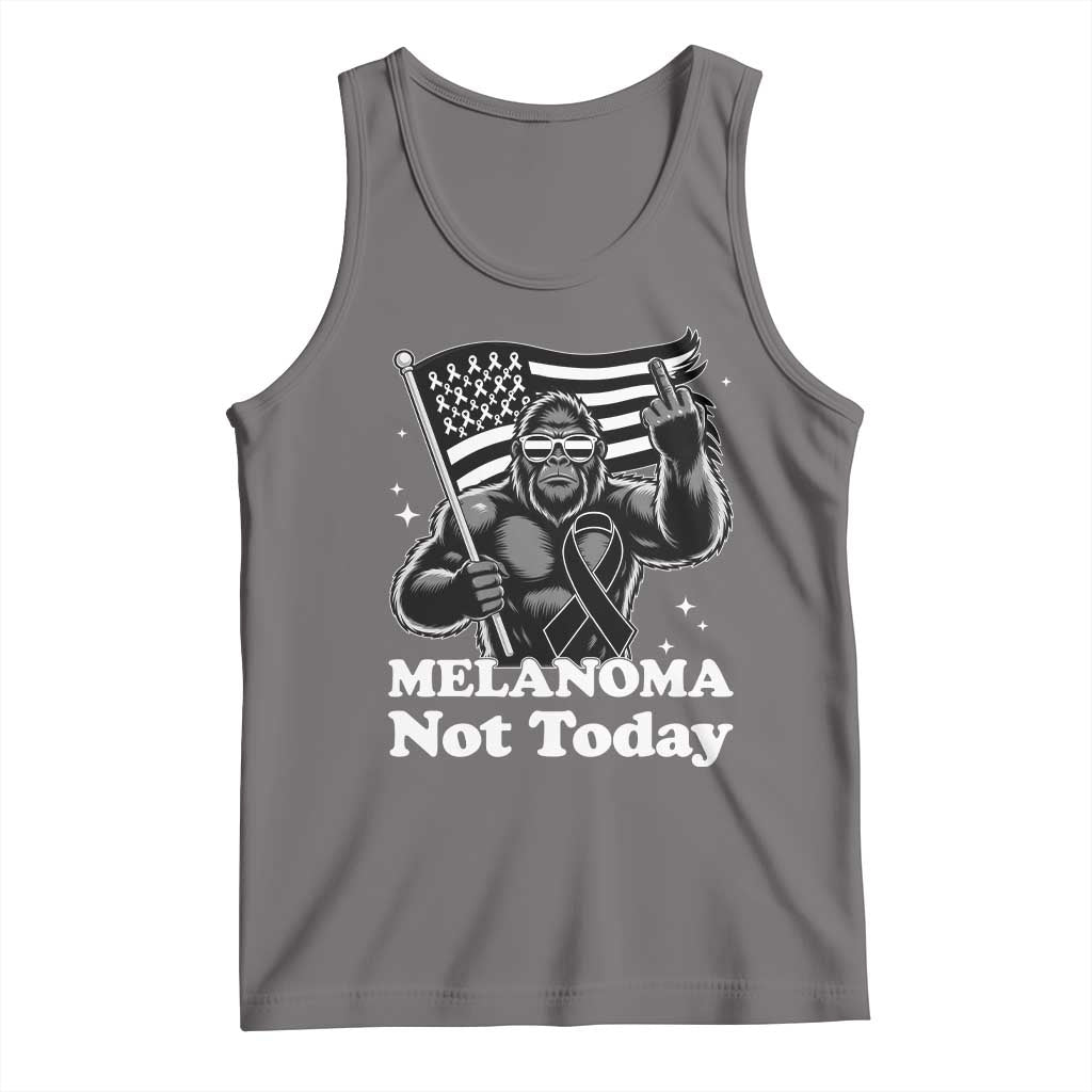 Bigfoot Black Ribbon Tank Top Not Today Melanoma Awareness Gift
