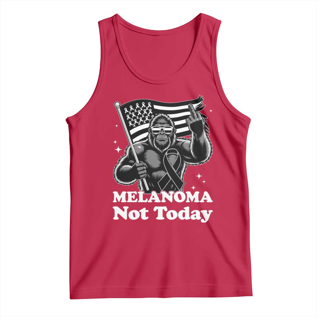 Bigfoot Black Ribbon Tank Top Not Today Melanoma Awareness Gift