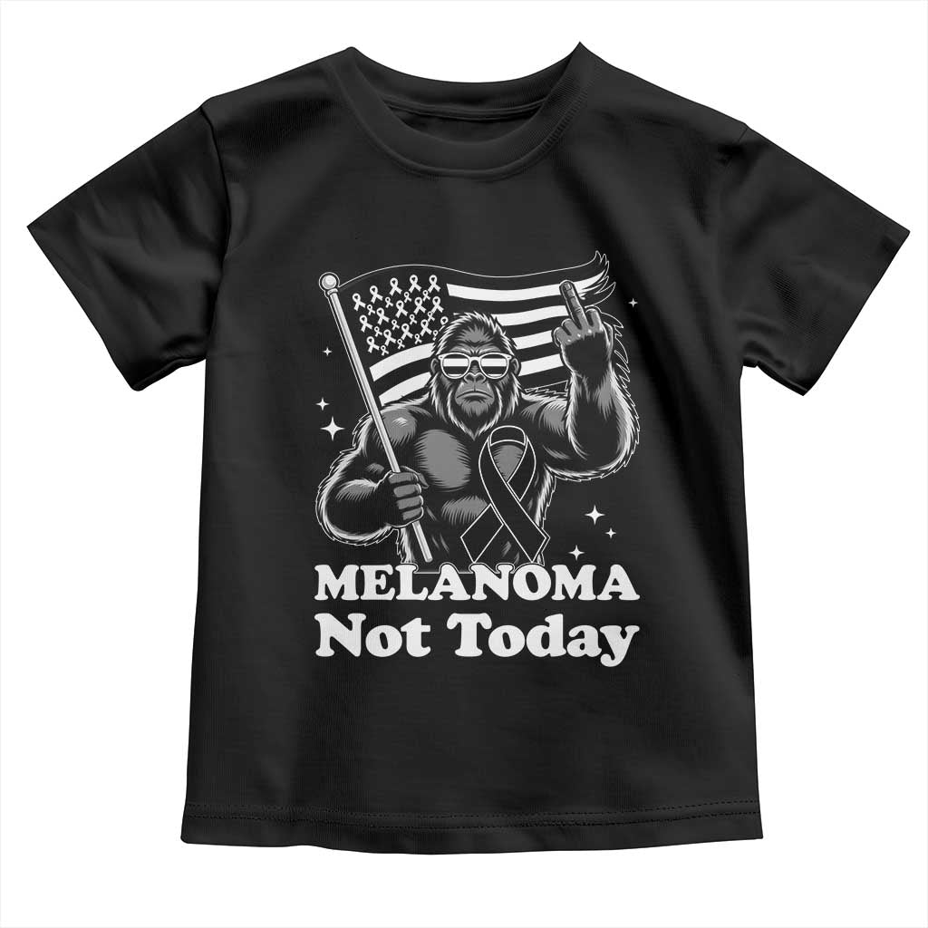 Bigfoot Black Ribbon Toddler T Shirt Not Today Melanoma Awareness Gift