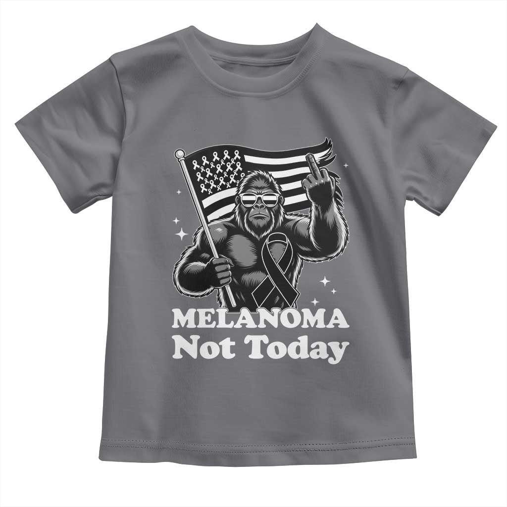 Bigfoot Black Ribbon Toddler T Shirt Not Today Melanoma Awareness Gift