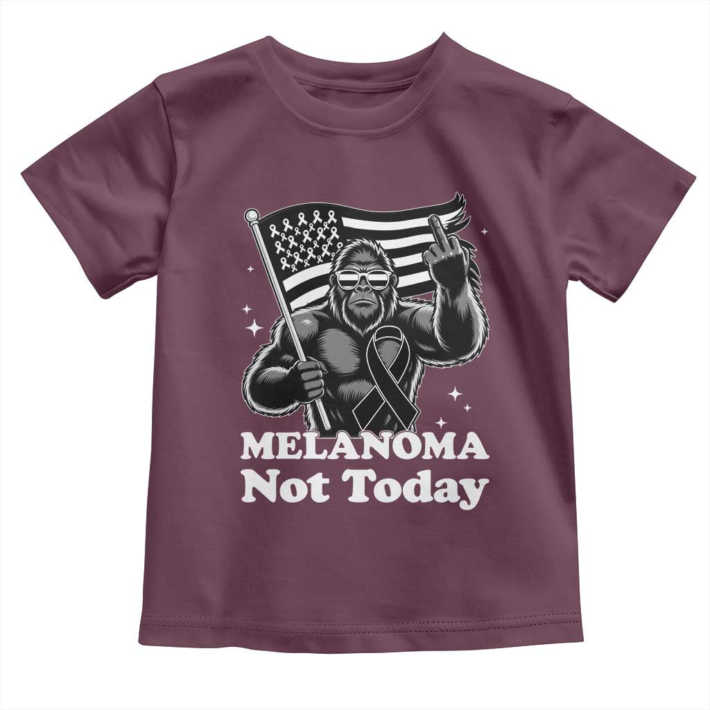 Bigfoot Black Ribbon Toddler T Shirt Not Today Melanoma Awareness Gift