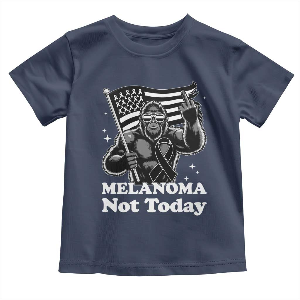 Bigfoot Black Ribbon Toddler T Shirt Not Today Melanoma Awareness Gift