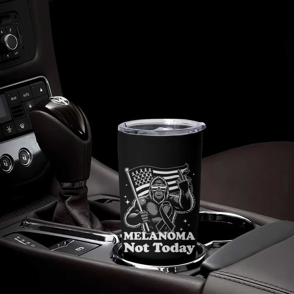 Bigfoot Black Ribbon Tumbler Cup Not Today Melanoma Awareness Gift