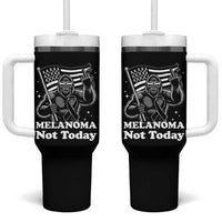 Bigfoot Black Ribbon Tumbler With Handle Not Today Melanoma Awareness Gift